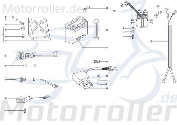 Kreidler STAR Deluxe 4S 200 Starterrelais 200ccm 4Takt SF583-0856 Motorroller.de Startrelais Magnetschalter Anlasserrelais Anlasser-Relais Scooter LML