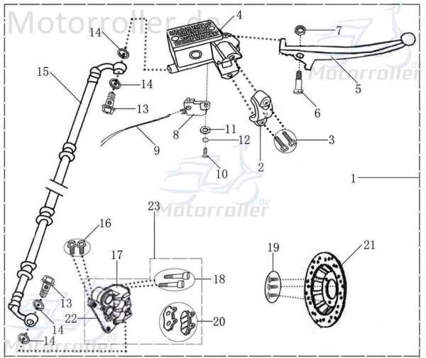 Halter Handbremszylinder oben 2T 50cc YY50QT-28 1E40QMB 700839