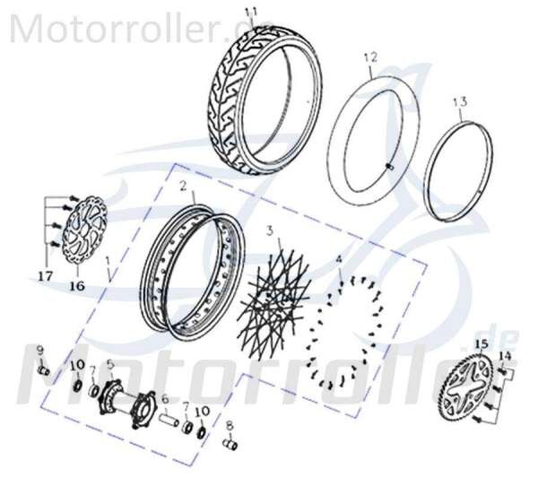 Rex Supermoto 125 DD Schraube M8x55mm 125ccm 4Takt 730663 Motorroller.de Bundschraube Maschinenschraube Flanschschraube Flansch-Schraube Bund-Schraube