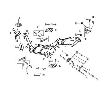 Fußraste links Rahmen Motorrad 701101