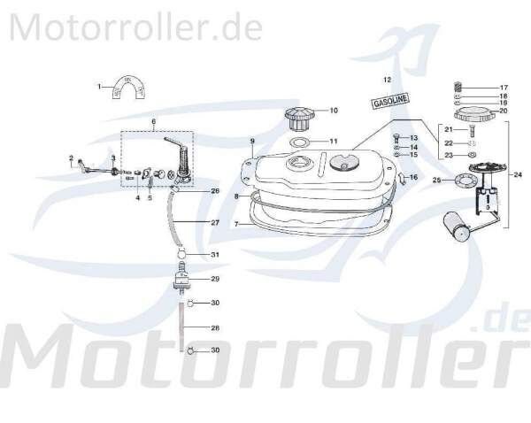 Schlauch 125ccm 4Takt Kreidler STAR Deluxe 4S 125 720127 Motorroller.de Gummischlauch Leitung Zuleitung Plastikschlauch Ableitung 125ccm-4Takt Scooter