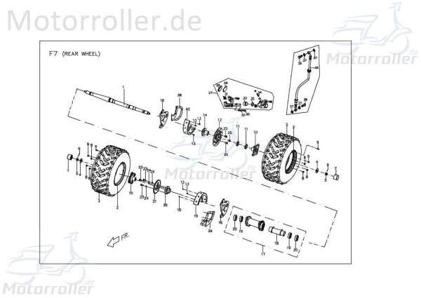 PGO X-RIDER 150 Bremsschlauch Bremsleitung Hydraulikschlauch 150ccm 4Takt X24036010002 Motorroller.de Hydraulik-Schlauch Hochdruckleitung Quad ATV UTV