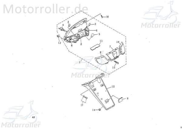 Rückleuchtengehäuse Rex Rücklichtgehäuse Roller 50ccm 2Takt Motorroller.de 50ccm-2Takt Scooter Ersatzteil Service Inpektion Direktimport