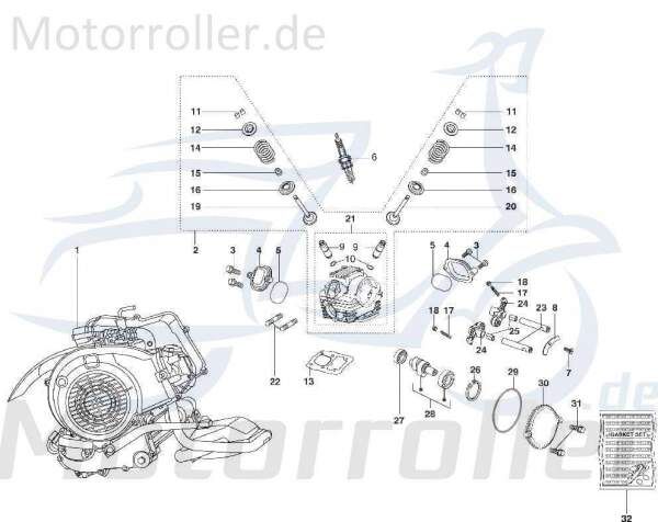 Kreidler STAR Deluxe 4S 125 Zylinderkopfdeckel 125ccm 4Takt SF513-0098 Motorroller.de Ventilabdeckung Verkledung Deckel-Ventile 125ccm-4Takt Scooter