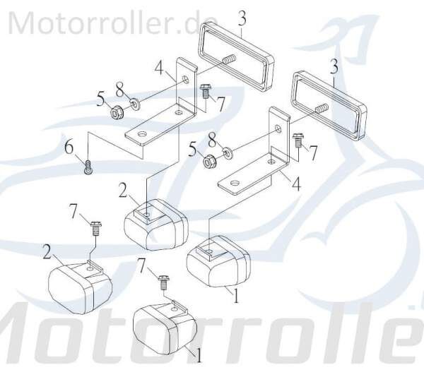 Kreidler F-Kart 100 Halter Blinker 100ccm 4Takt 73222 Motorroller.de Halterung Haltebügel Halteblech Halte-Blech Halte-Bügel 100ccm-4Takt F-Kart 170