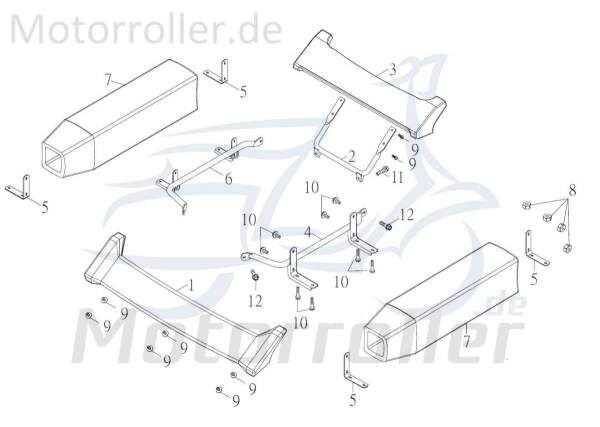 Kreidler F-Kart 170 Haltebügel 100ccm 4Takt 53466-FKO-00 Motorroller.de Halter Träger Halterung Befestigungsbügel Halteblech Topcaseträger Ersatzteil