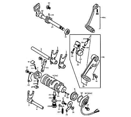 Kreidler DICE CR/GS/SM 125i Pro Schaltwalze Schaltwelle 125ccm 4Takt 89229 Motorroller.de Rex Enduro Supermoto 125 DD Moped Ersatzteil Service