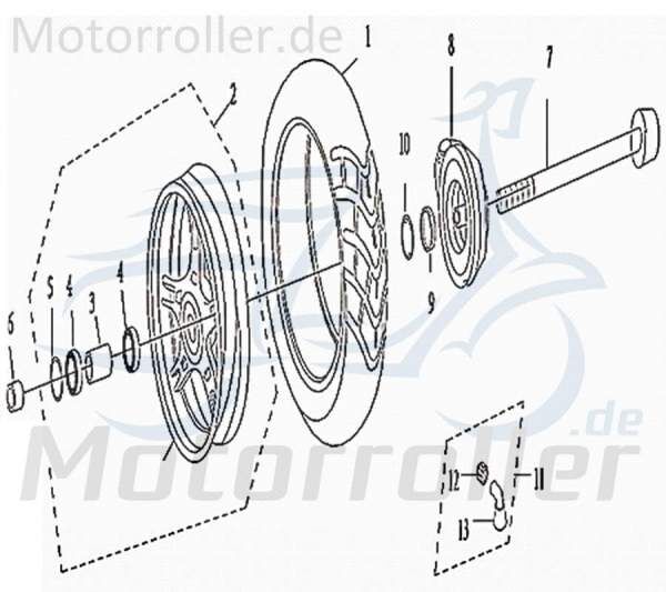 Kreidler e-Florett 3.0 Felge vorn 733617 Motorroller.de Vorderradfelge Elektroroller E-Roller E-Scooter