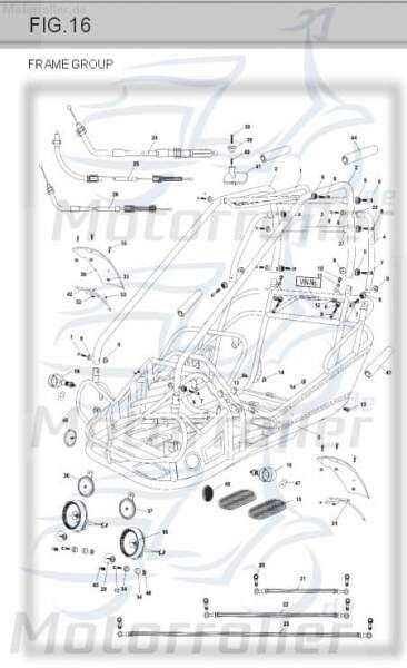 Bundschraube M7/16''x28mm mit Bund Tongjian 250ccm 4Takt Motorroller.de Maschinenschraube Flanschschraube Flansch-Schraube Maschinen-Schraube Buggy