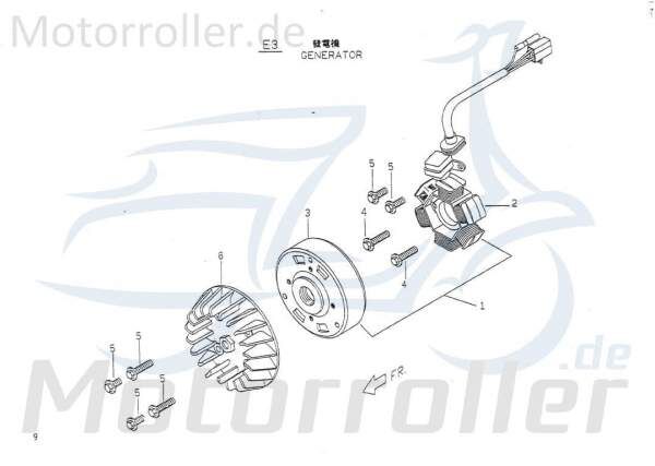 PGO Gebläserad Lüfterrad 50ccm-2Takt TR3 50 Mofa Flügelrad P1043000000 Motorroller.de Luftrad Lüfter-Rad Luft-Rad Ventilatorrad Belüftungsrad Service