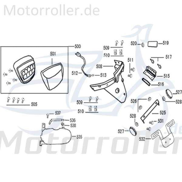 ZNEN Flory Classic 50 Halter 50ccm 4Takt 80110-ALA1-9000 Motorroller.de Radabdeckung rechts Halterung Haltebügel Halteblech Halte-Blech Halte-Bügel