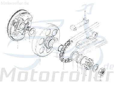 Sundiro XDZ 50 TA Unterlegscheibe 50ccm 2Takt D1E41FM05-02 Motorroller.de Distanzhalter U-Scheibe Washer Beilagscheibe Ausgleichsscheibe Scooter