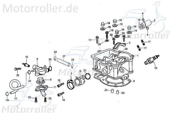 Bundmutter Auslassschlauch Tongjian Buggy 250ccm 4Takt Motorroller.de Sechskantmutter Flanschmutter Sechskant-Mutter Flansch-Mutter Maschinenmutter