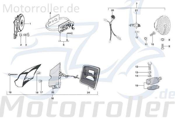 Kreidler STAR Deluxe 4S 200 Hupe 12V 200ccm 4Takt SF283-0244 Motorroller.de Horn Signal-Horn Töte Hupsignal Hup-Signal 200ccm-4Takt Scooter LML