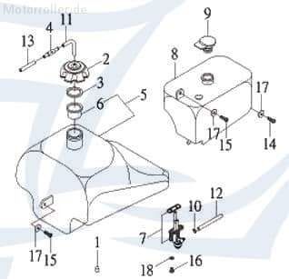 SMC Entlüftungsschlauch Ablaufleitung 90310-50060 Motorroller.de Entlüftungs-Schlauch 50ccm-2Takt Scooter BT125T-12F1 Tanco 125 Exploroer