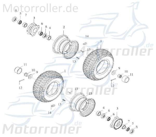 Adly Felge hinten GK 125 Stahlfelge Alufelge Rad 125ccm 4Takt Motorroller.de Alu-Rad Radkranz Radfelge 125ccm-4Takt Buggy Ersatzteil Service Inpektion