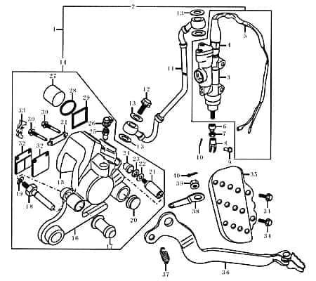 Feder Fussbremse Trommelbremse Motorrad Rex 89579