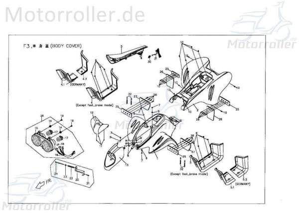 PGO X-RIDER 50 Heckverkleidung Quad 110ccm 2Takt X0625701690 Motorroller.de Seitenteil Seitenverkleidung Seitenabdeckung Heckabdeckung links ATV UTV