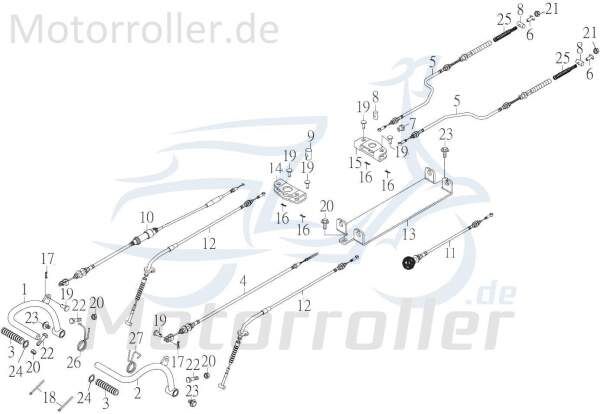 Kreidler F-Kart 170 Bremszug 170ccm 4Takt 61320-FLS-00 Motorroller.de hinten Bowdenzug Bremsleitung Seilzug Bautenzug Bremsseil Bremskabel Brems-Zug