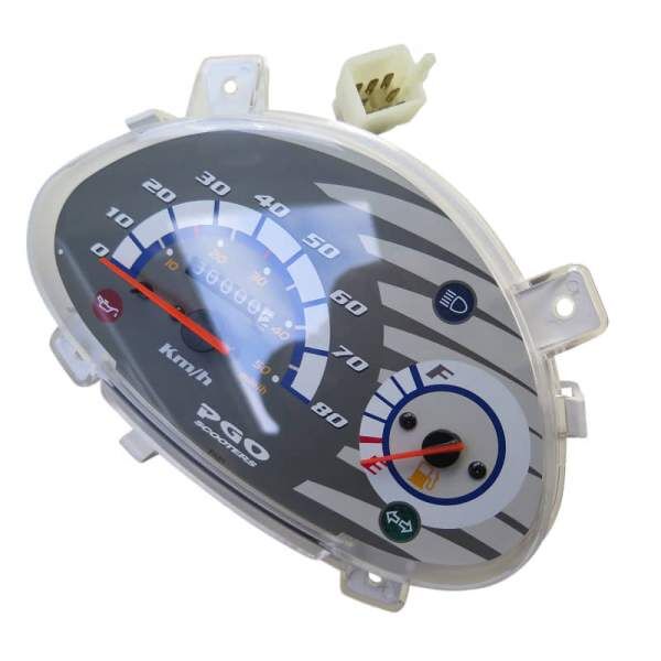 PGO Tachometer Ligero RS 125 Geschwindigkeitsmesser Roller P65610000002 Motorroller.de Geschwindigkeitsanzeige Speedometer kmh-Anzeige Tachoeinheit