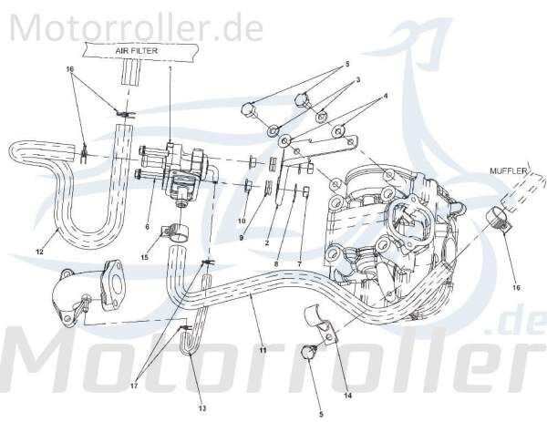 Schelle 125ccm 4Takt Kreidler STAR Deluxe 4S 125 SF514-0319 Motorroller.de Klemme Schlauchklemme Spannring clip Klemmschelle Schlauchbinder Scooter