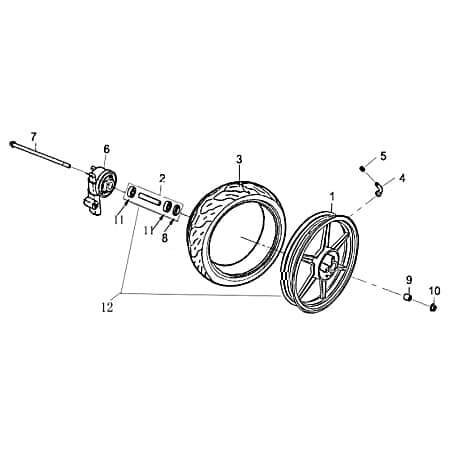 Vorderrad komplett Motorroller Kreidler Hiker 701230