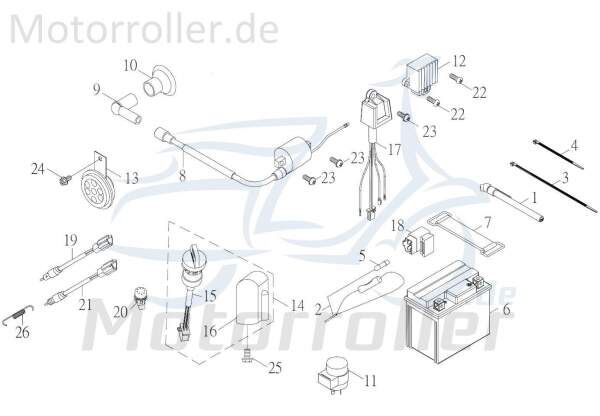 Kreidler F-Kart 100 Anlasserknopf 100ccm 2Takt 62946-GKO-00 Motorroller.de Schalter Anlasser-Knopf Starterknopf Anlasserschalter Minarelli liegend