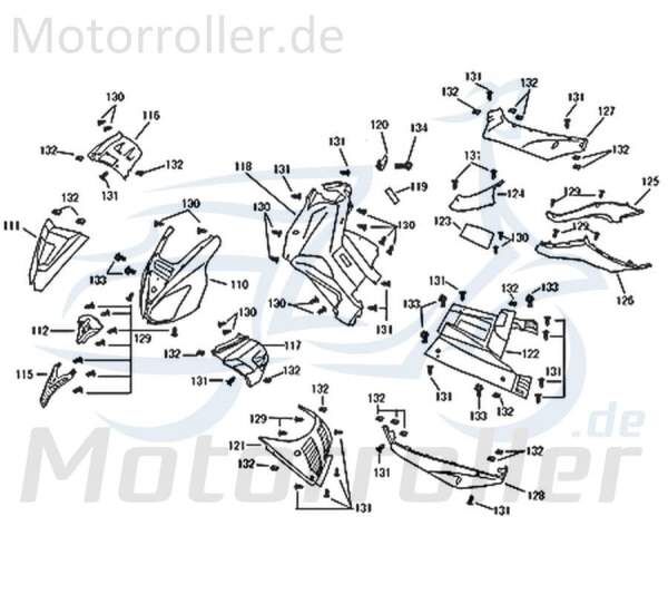 Jonway Florett 2.0 50 City Seitenverkleidung 50ccm 2Takt 741068 Motorroller.de Seitendeckel Seitenabdeckung Seitenleiste Seiten-Verkleidung Scooter