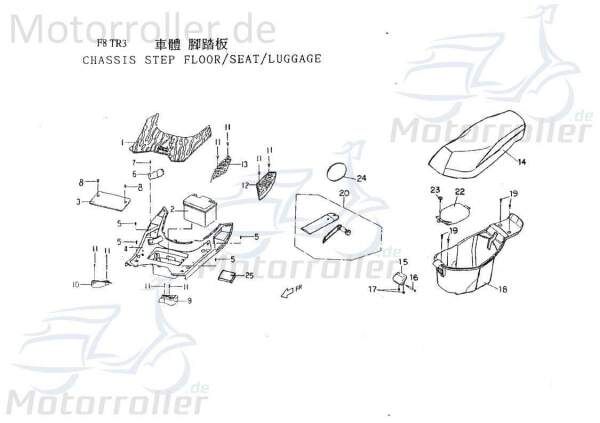 PGO Bundschraube M6x16mm T-Rex 50 Flanschschraube 50ccm 2Takt Motorroller.de Maschinenschraube Flansch-Schraube Maschinen-Schraube Bund-Schraube G-Max