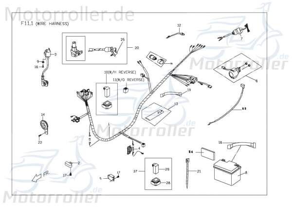 PGO Kabelbaum X-RIDER 150 Kabelsatz Quad ATV 150ccm 4Takt Motorroller.de Stromverteiler Strom-Verteiler Kabel-Set Kabelbündel Kabel-Baum X-RIDER 110