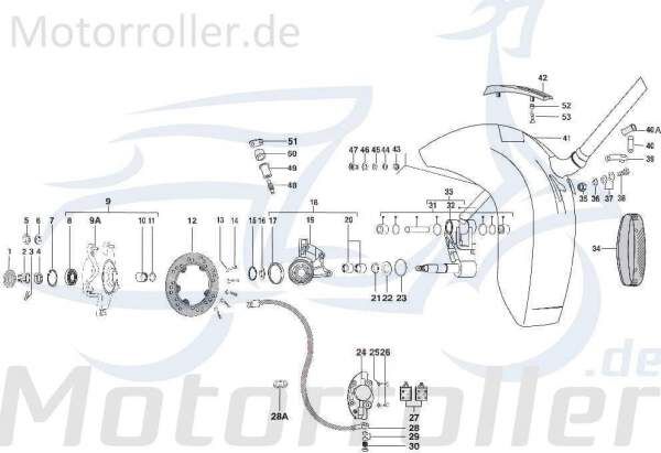 Bundmutter Kreidler STAR Deluxe 4S 125 Flanschmutter 720460 Motorroller.de Sechskantmutter Sechskant-Mutter Flansch-Mutter Maschinenmutter Bund-Mutter