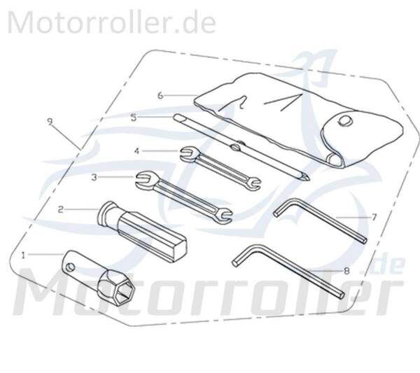 CPI Supermoto 125 Bordwerkzeug 125ccm 4Takt Y9B-71110-00-00 Motorroller.de Werkzeugset Werkzeugtasche Werkzeugbox Pannenwerkzeug Servicewerkzeug