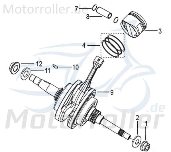 Kreidler Insignio 125 2.0 Kurbelwelle 125ccm 4Takt 750079 Motorroller.de Motorwelle Kolbenantriebswelle Crankshaft Kurbel-Welle Motor-Welle Scooter