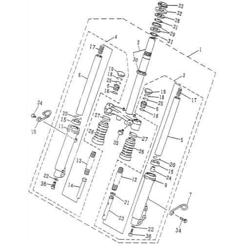 Bremsleitungshalter links Vorderradgabel 74180