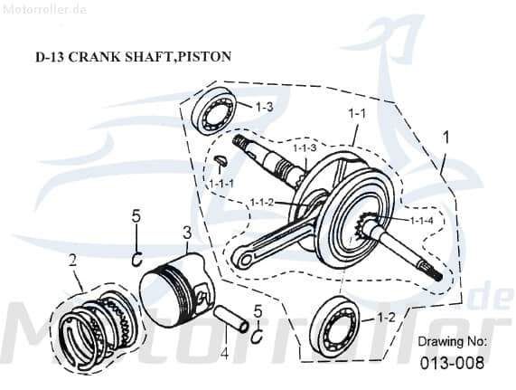 AEON Kurbelwelle Overland 180 Motorwelle Quad 180ccm 4Takt 13000-202-000 Motorroller.de Kolbenantriebswelle Crankshaft Kurbel-Welle Motor-Welle ATV