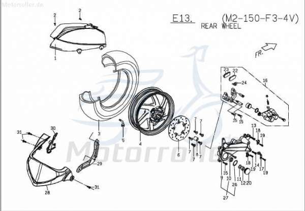 PGO Sechskantschraube M8x45mm X-RIDER 150 Halter 150ccm 4Takt Motorroller.de Befestigung Halterung Flachkopfschraube Sechskant-Schraube Bundschraube