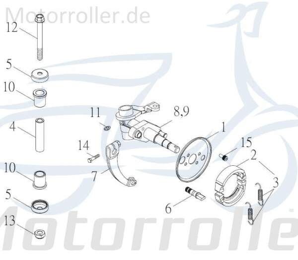 Kreidler F-Kart 100 Achsschenkel 100ccm 4Takt 74835 Motorroller.de Traggelenk Dreieckslenker Achshalter Achsführung Achsstrebe Achs-Schenkel Service