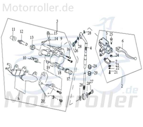 Bremshebel rechts Bremse vorn Elektroroller 50cc 733261