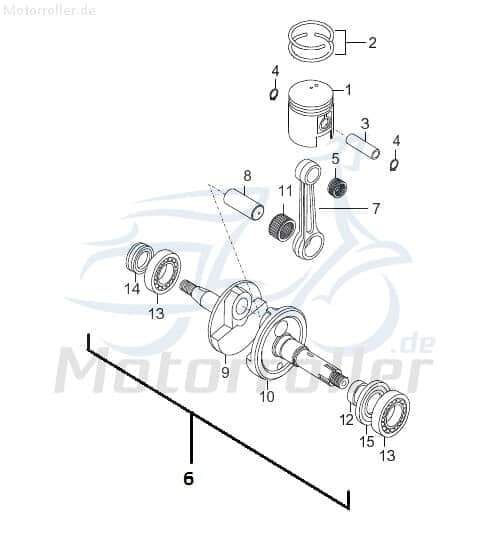 Sundiro XDZ 50 TA Distanzbuchse 50ccm 2Takt D1E41FM03.1-02 Motorroller.de links Hülse Distanzhülse Distanzring Distanz-Hülse Passhülse Passbuchse