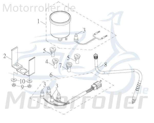 Kreidler F-Kart 170 Tachowelle 170ccm 4Takt 61520-FLS-00 Motorroller.de Tachoantrieb Tacho-Welle Tachometerwelle Tachoantriebswelle Tacho-Antrieb