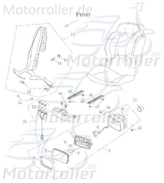 Adly Scheinwerferglas GK 125 Scheinwerfer-Glas 125ccm 4Takt Motorroller.de Scheinwerfer-Abdeckung Frontscheinwerferglas Hauptscheinwerferglas Buggy