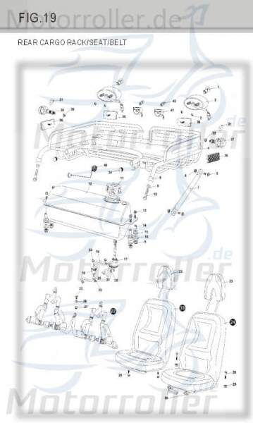 Bundschraube M8x1.25mm Tongjian Flanschschraube 250ccm 4Takt Motorroller.de Maschinenschraube Flansch-Schraube Maschinen-Schraube Bund-Schraube Buggy