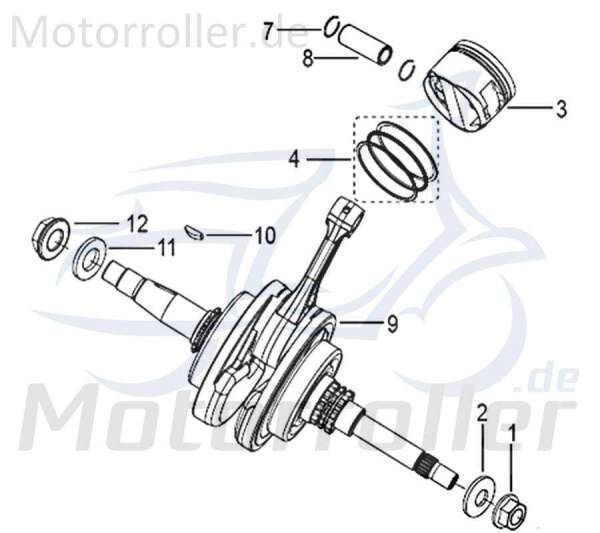 Kreidler Insignio 125 2.0 Kolbenringe 125ccm 4Takt 750130 Motorroller.de Kolbenringsatz Verdichtungsringe Kolben-Ring Kompressionsringe 125ccm-4Takt