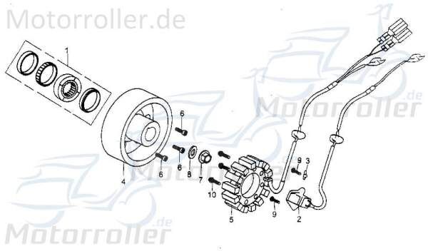 Bundschraube M5x16mm Tongjian Maschinenschraube 250ccm 4Takt Motorroller.de Flanschschraube Flansch-Schraube Maschinen-Schraube Bund-Schraube Buggy