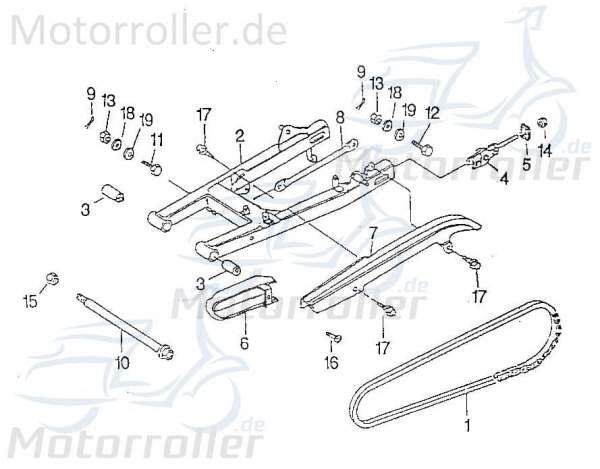 SMC Bundmutter M8 Rex Chopper 125 Flanschmutter 125ccm 4Takt Motorroller.de Sechskantmutter Sechskant-Mutter Flansch-Mutter Maschinenmutter Motorrad