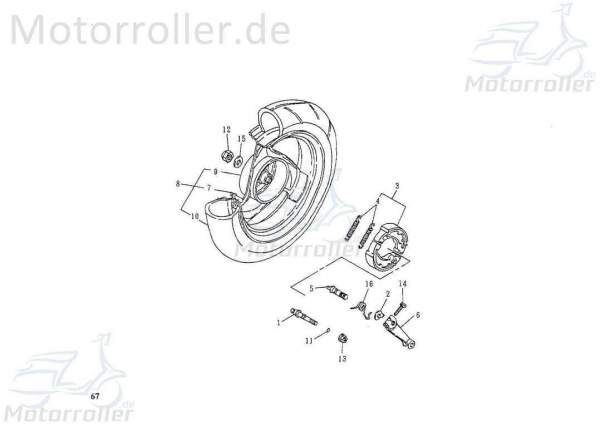 SMC Extra 50 Sport Hinterrad komplett 50ccm 2Takt 42800-NGF-00 Motorroller.de hinten Hinterrad-Felge Hinterradfelge Hinter-Rad Heck-Rad Scooter