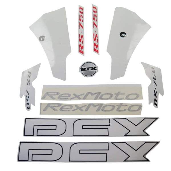 Rex RS750 Dekorsatz Aufkleber Sticker 50ccm 4Takt 700935 Motorroller.de Aufkleber-Set Deko-Set Aufklebersatz Dekoraufkleber Kit Scooter Jonway