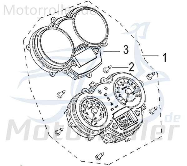 Kreidler Insignio 125 2.0 Abdeckung Tachometer 125ccm 4Takt 70001N120000 Motorroller.de Kappe Deckel Schutz Verkleidung Platte Cover Blende Scooter