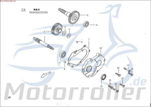 PGO Unterlegscheibe 14x1mm TR3 50 Mofa Distanzscheibe Washer 92141400003 Motorroller.de Distanzhalter U-Scheibe Beilagscheibe Ausgleichsscheibe