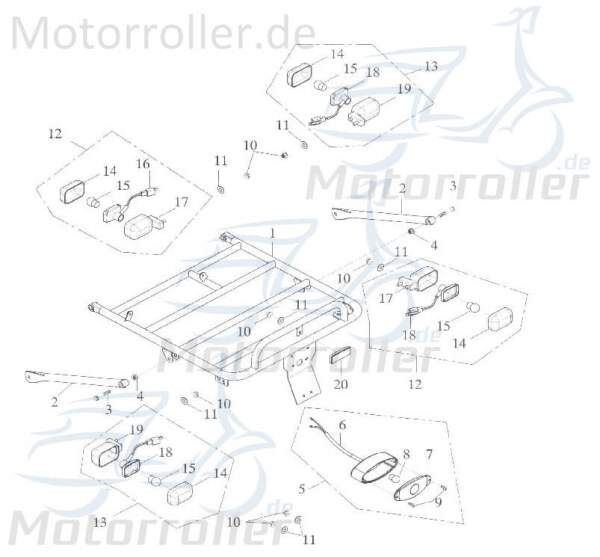 Adly Blinker rechts vorn E-Marke GK 125 Buggy 125ccm 4Takt Motorroller.de Signalleuchte Blinklicht Blinkleuchte Fahrtrichtungsanzeiger Blinkleuchten